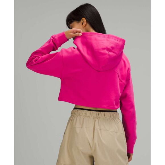 Lululemon All Yours Cropped Terry Hoodie Sonic Pink Plus Size 18 NWT - Picture 2 of 15